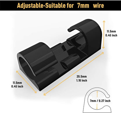 Cable Clips with Strong Self-Adhesive, XIAOXI Cable Management TV PC Wire Holder Sticky Tidy and Organizer Cord and Wires - 40 Pcs (Clear)