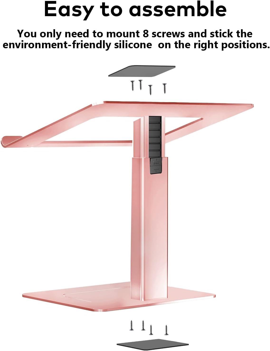 Laptop Stand for Desk, Ergonomic Sitting and Standing Laptop Riser for Notebook MacBook 11-17 Inches，DJ Laptop Stand Adjustable Height from 7-15 Inches Aluminum(Black)