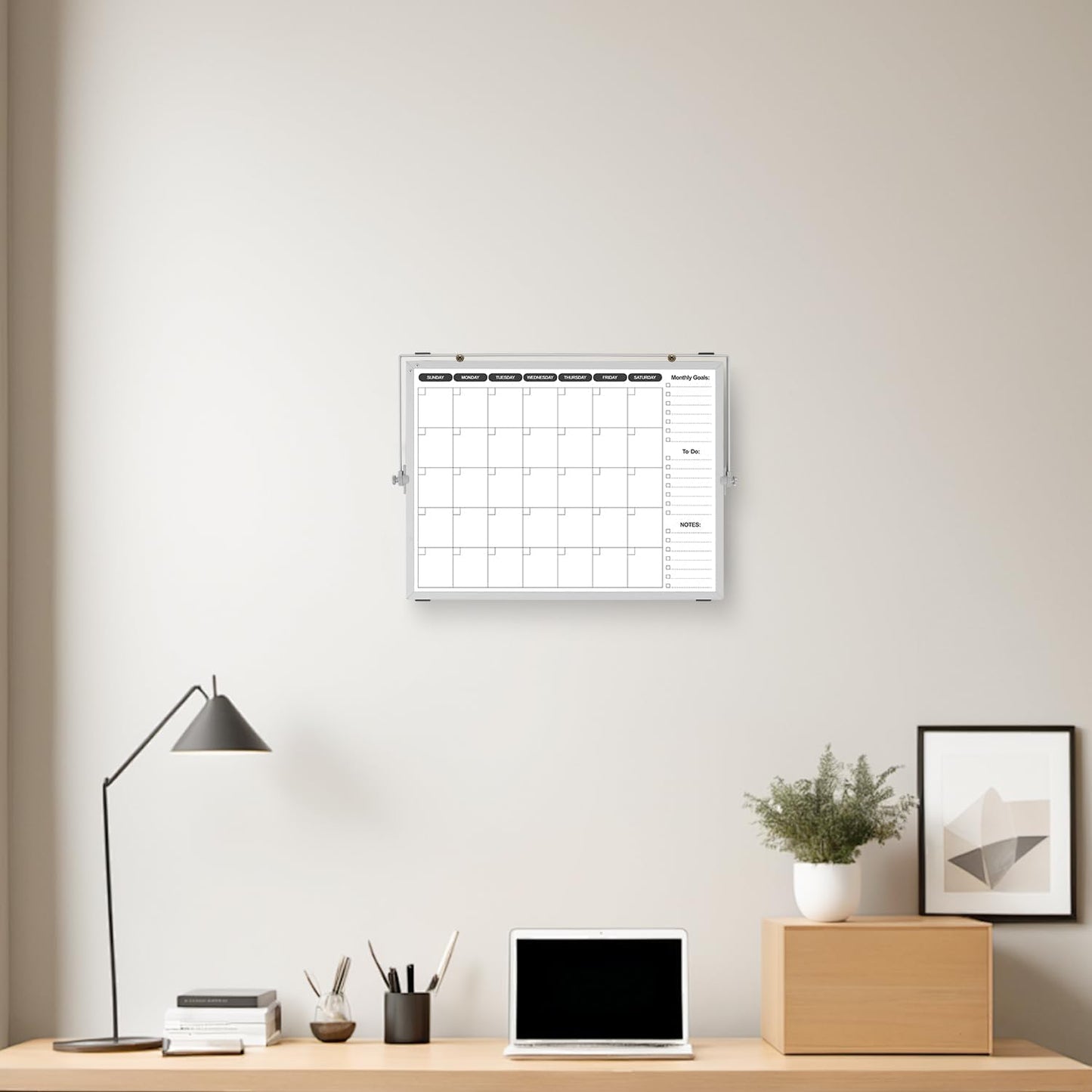 Planning Boards,White Board Dry Erase Calendar with Stand,Double-Sided Weekly Calendar Schedule Board with Time Slots&Monthly Planner with to DO List for Desk and Wall 16"×12"(1 Pack)