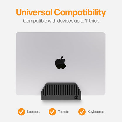 Dual Laptop Stand for Desk – Vertical Laptop Stand 2 Slot Spring-Powered Auto Adjust – Dual Vertical Laptop Stand for MacBook Pro Air – Space Saving Laptop Holder Vertical – Made in NYC