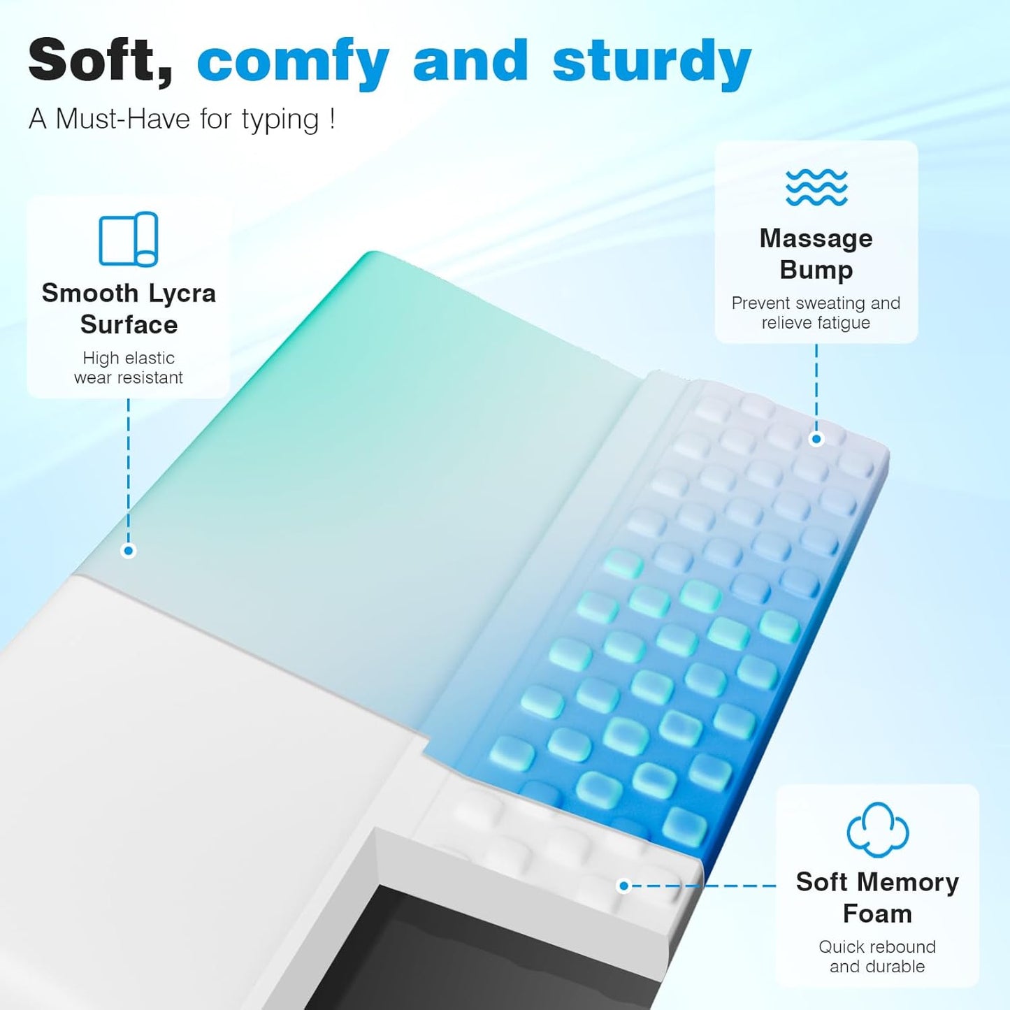 Ospelelf Tilt Keyboard Stand with Wrist Rest, Comfy Ergonomic Keyboard Riser Holder for Office Home