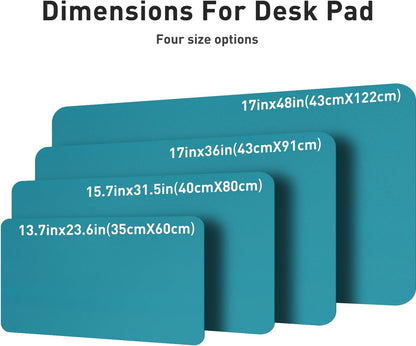 Aothia Leather Desk Pad Protector, Mouse Pad, Office Desk Mat, Non-Slip PU Leather Desk Blotter, Laptop Desk Pad, Waterproof Desk Writing Pad for Office and Home(Dark Blue,31.5" x 15.7") - Colors B