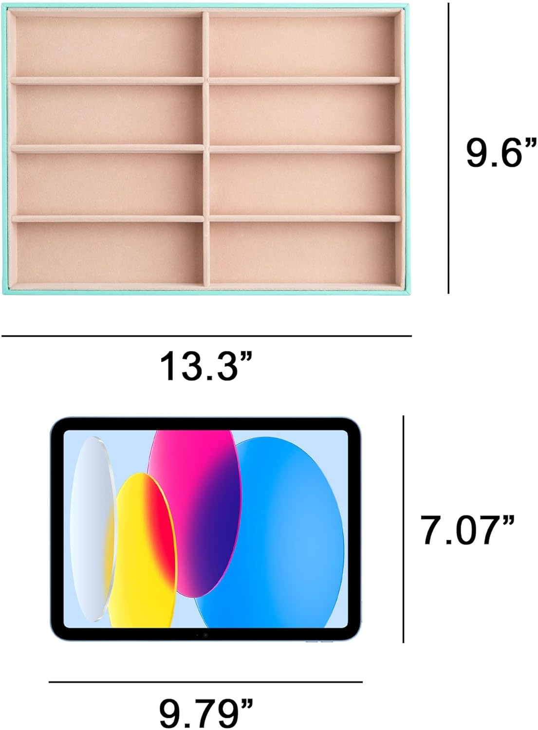 Frebeauty Sunglass Organizer,PU Leather Glasses Organizer,8-Slot Sunglasses Tray,Men's/Women's Sunglasses Box,Sunglass Case,13.3 x 9.6 x 1.5 Inches,Eyeglass/Eyewear Display Tray(Grey)