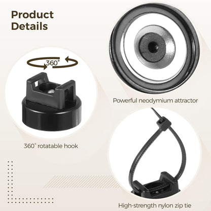 Magnetic Cable Zip Tie Mounts, 25 Pcs Magnets with 100 Pcs Cable Zip Ties, Multipurpose Magnetic Cables Holder for Cables Management, Wire Management Bases