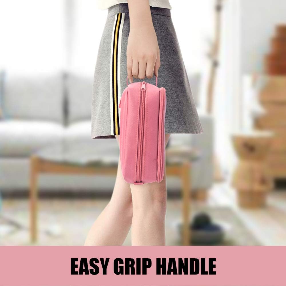 Sooez Original High Capacity Pencil Case, Big Pencil Bag Pouch Box Organizer Pen Case, Aesthetic Supply for Girls Adults, Portable Journaling Supplies with Easy Grip Handle & Loop, Mint Green