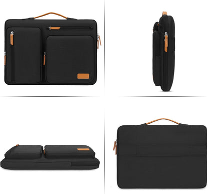 MOSISO 360 Protective Laptop Case 16 inch, 15-15.6 inch Laptop Sleeve Compatible with MacBook Pro 16, HP Acer Dell Lenovo ASUS, Side Open Carrying Case with 4 Zipper Pockets&Handle, Black