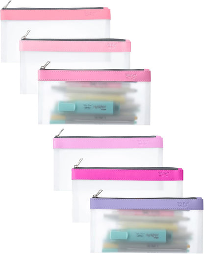 Mr. Pen- Clear Pencil Pouch, 8.50"x4.25", 3 Pack, Durable TPU Material, Medium Water-Resistant Pencil Bags with Smooth Zipper, Multipurpose Clear Pouch for Stationery, School, Office, Travel Supplies