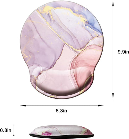 Mouse Pad with Wrist Support, Ergonomic Mouse Pad with Memory Foam Wrist Rest Cushion, Non-Slip Rubber Base Gaming Mice Pad for Home Office Computer Laptop, Flowers Grass