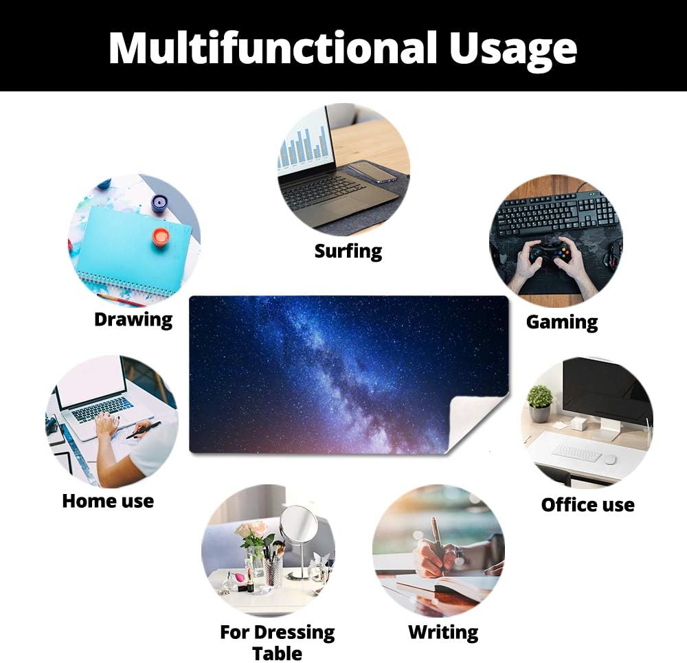 QIYI Large Mouse Pad, Cute Pink Desk Mat for Desktop, Women Girls PU Leather Desk Pad Waterproof Gaming Mousepad, Rose Gold Marble Computer Protector Writing Pad for School Office Home 31.5" x 15.7"