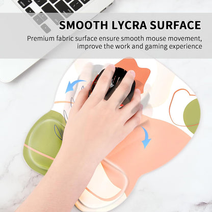 EooCoo Ergonomic Mouse Pad with Wrist Support, Mousepad with Memory Foam Wrist Rest and Non-Slip Base for Computer, Cafe, Home & Office, 9.64 x 8.26 in Office Desk Accessories