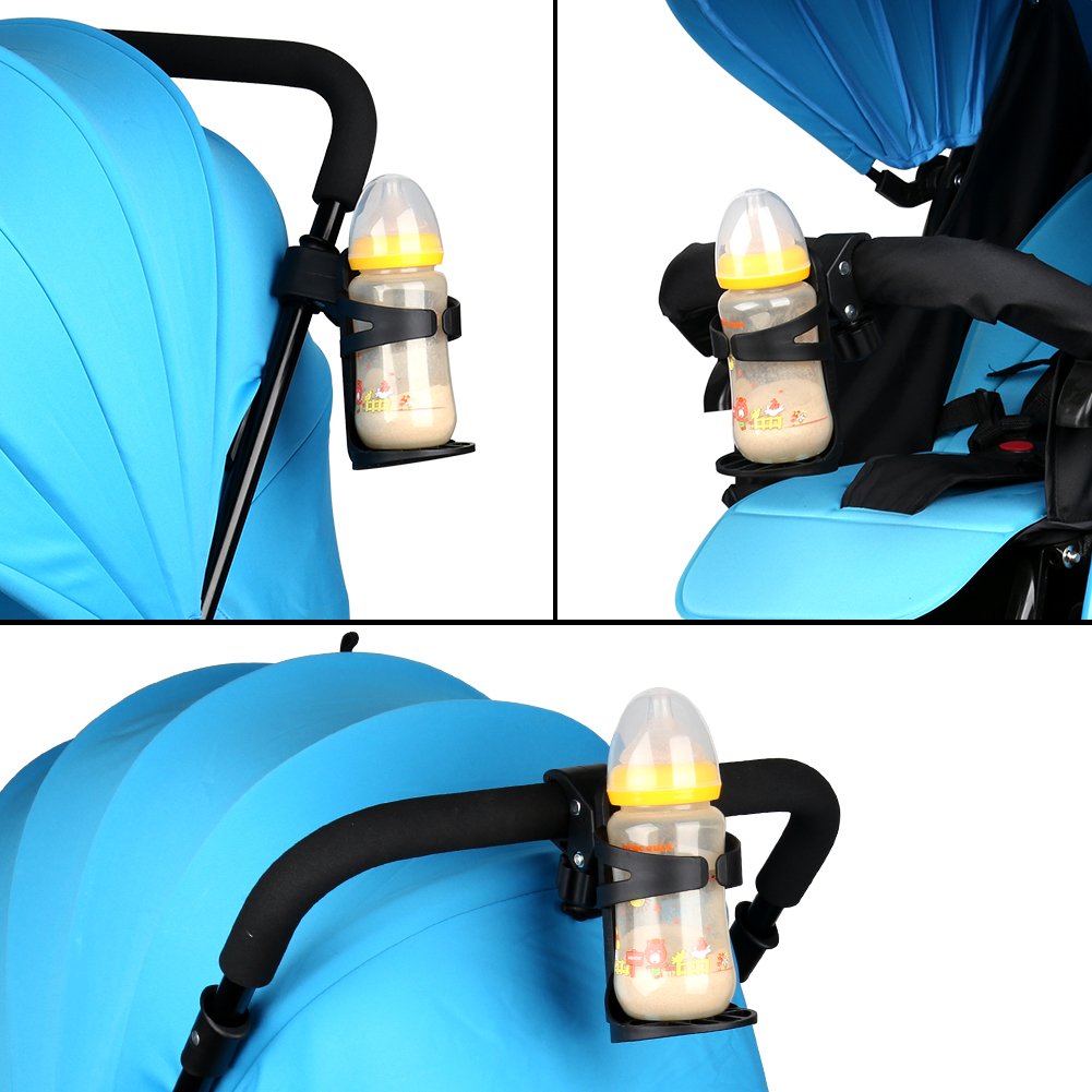 Accmor Stroller Cup Holder, Universal Cup Holder for Uppababy, Nuna, Doona Strollers, Large Bottles 360 ° Rotatable Bottle Holder for Stroller, Wheelchair, Walker, Scooter