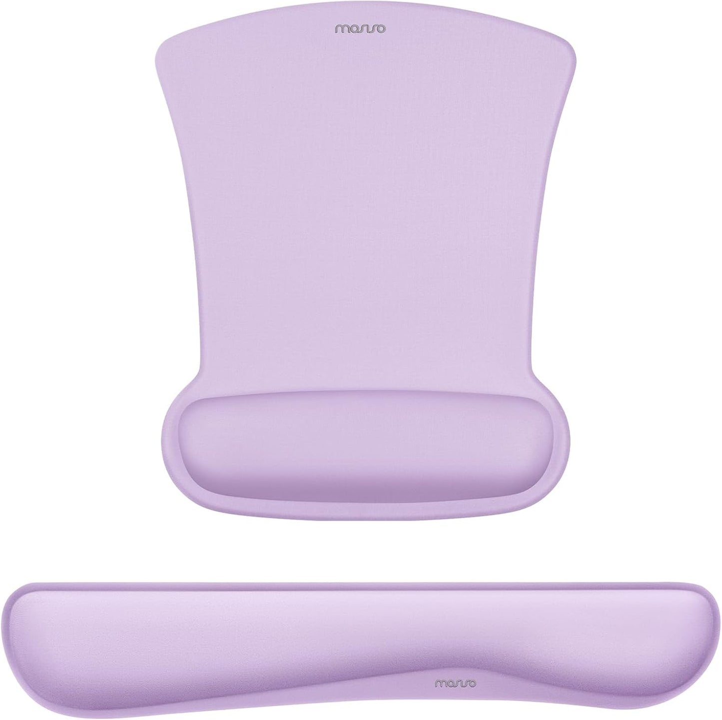 MOSISO Wrist Rest Support for Mouse Pad & Keyboard Set, Ergonomic Mousepad Non-Slip Base Home/Office Pain Relief & Easy Typing Cushion with Neoprene Cloth & Raised Memory Foam, Black