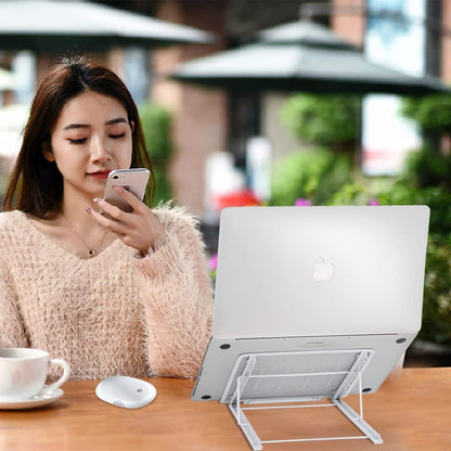 Ergonomic Laptop Tablet Stand Metal Mesh Ventilated Desktop Adjustable Computer Holder Riser Compatible with Apple MacBook Air Pro Dell XPS HP Samsung Lenovo More Laptops up to 16" (Black)