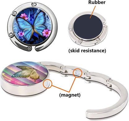 Foldable Purse Hook for Table, Purse Hanger for Table, Desk Bag Hook, Desk Purse Hook, Purse Holder for Table - Compact Portable Multi-Use Design, Aluminum Alloy Handbag Hanger, 3 Pcs (Style A)