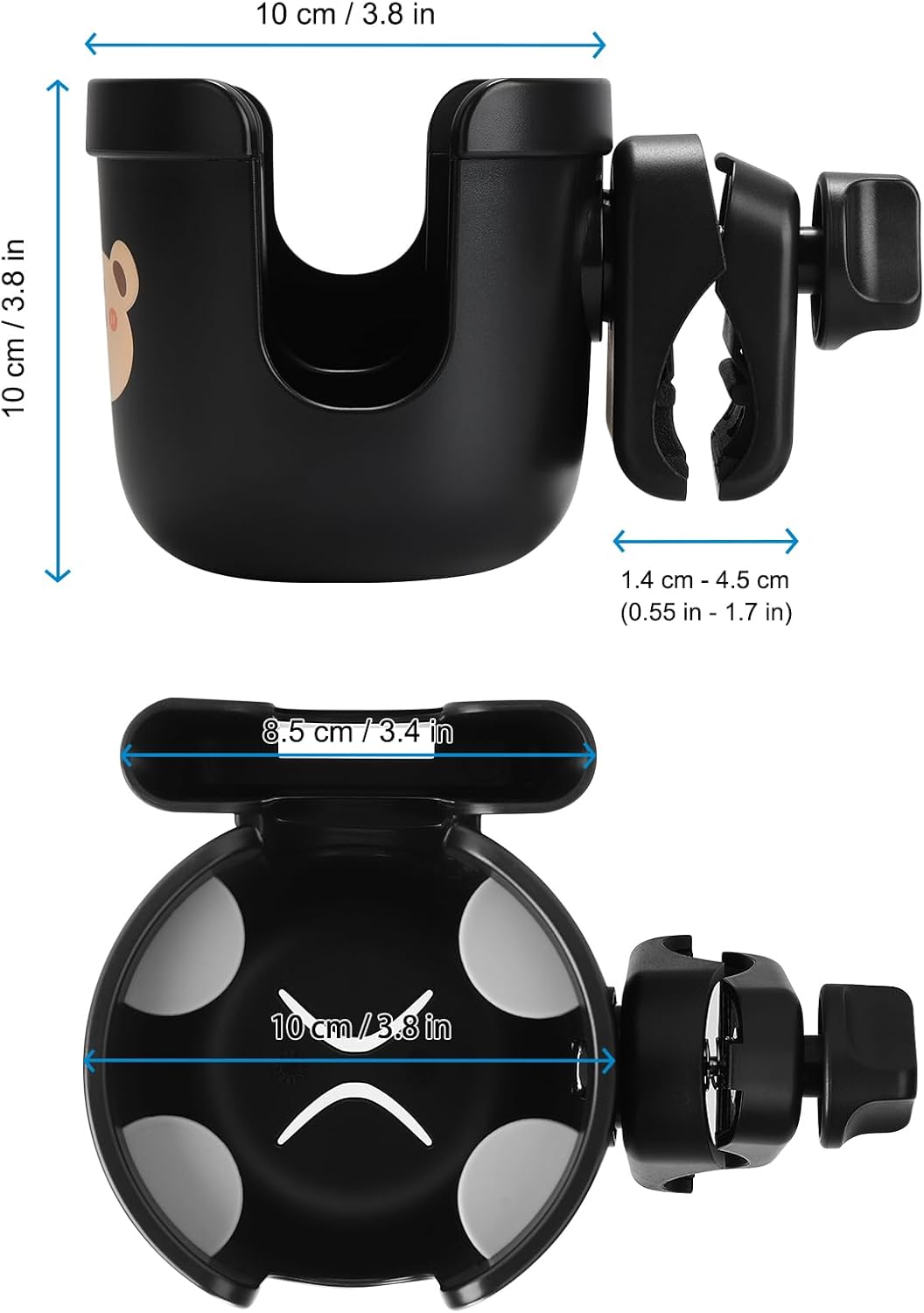 Accmor 2-in-1 Walker Cup Holder with Phone Holder, Wheelchair Cup Holder, Rollator Cup Holder, Cup Phone Holder for Walker, Wheelchair, Rollator, Mobility Scooter