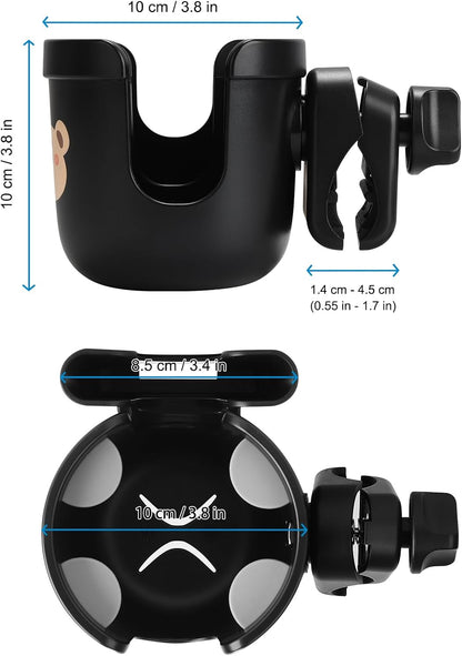 Accmor 2-in-1 Walker Cup Holder with Phone Holder, Wheelchair Cup Holder, Rollator Cup Holder, Cup Phone Holder for Walker, Wheelchair, Rollator, Mobility Scooter