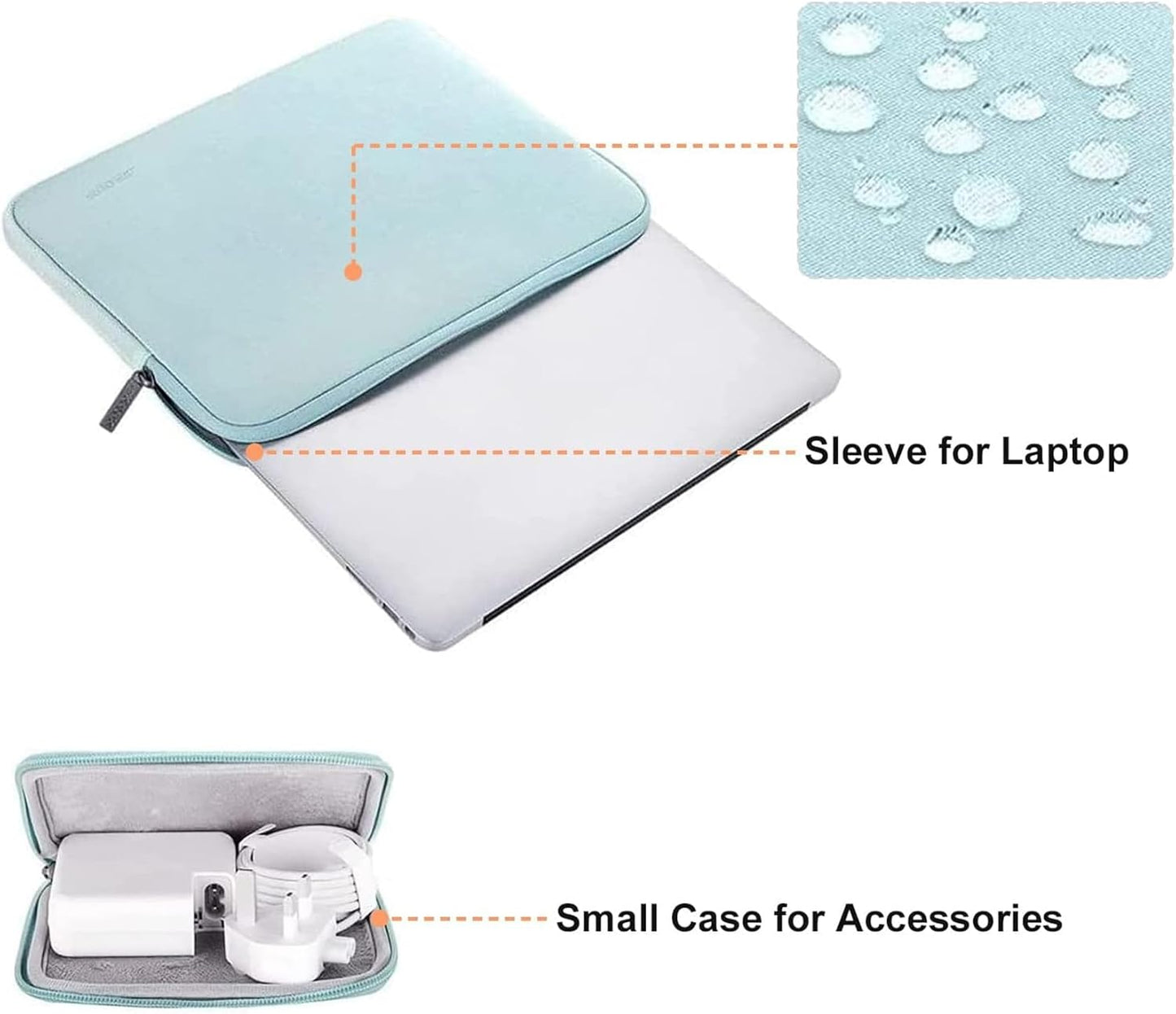 MOSISO Laptop Case 13.3 inch, 13-13.3 inch Laptop Sleeve Bag Compatible with MacBook Air/Pro 13/Pro 14 M5 M4 M3 M2 M1, HP Dell ASUS Lenovo, Neoprene Computer Sleeve Bag with Small Case, Baby Pink - Colors A