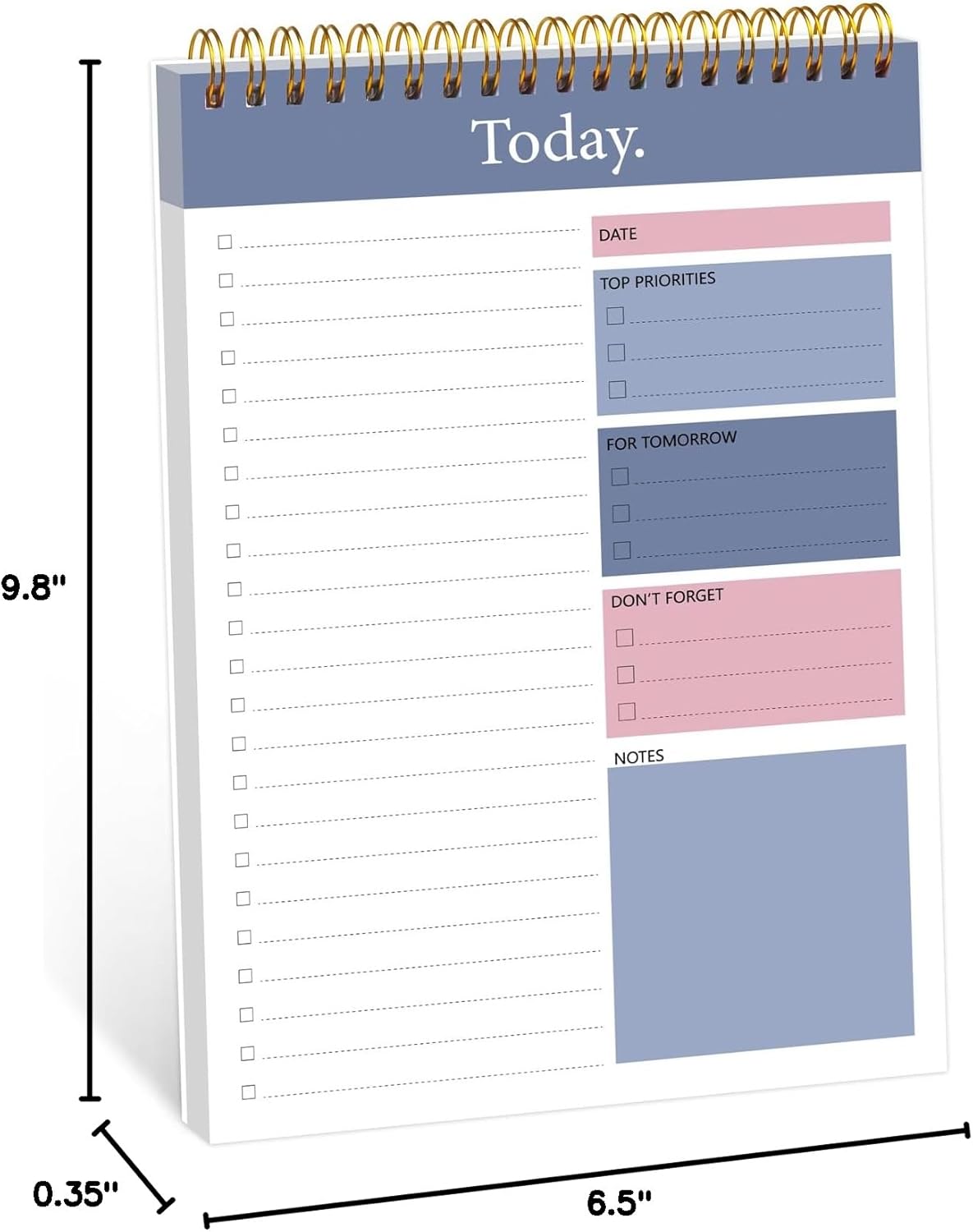 104 Pgs To Do List Notepad - Daily Planner Notepad Undated 52 Duplex-Printed Undated Sheets Tear Off, 6.5" x 9.8" Checklist Productivity Organizer with Hourly Schedule for Tasks