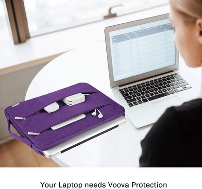 Voova 15.6 16 Inch Laptop Sleeve Case Compatible with MacBook Pro 16 M1/M2/M3/M4 Max 2019-2025, 15.6-16” Hp Lenovo Acer Asus, Waterproof Slim Computer Bag Cover with Handle, Grey