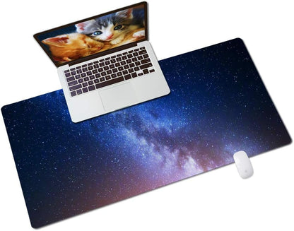 QIYI Large Mouse Pad, Cute Pink Desk Mat for Desktop, Women Girls PU Leather Desk Pad Waterproof Gaming Mousepad, Rose Gold Marble Computer Protector Writing Pad for School Office Home 31.5" x 15.7"