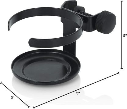Gator Frameworks Microphone Stand Clamp On Drink Holder Holds Single Beverage, Cup (GFW-SINGLECUP)
