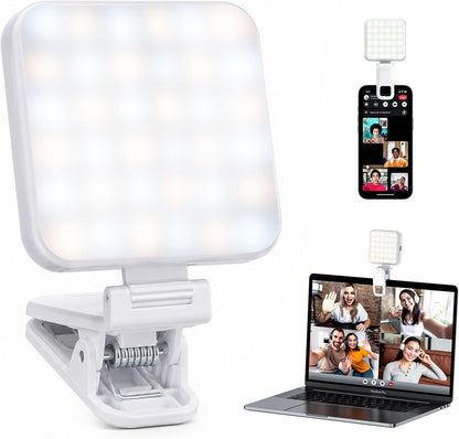 Ring Light for Computer Video Conference - Webcam Light for Monitor Clip On Remote Working Distance Learning Zoom Call Self Broadcasting and Live Streaming Influencer Light Laptop Video Conferencing