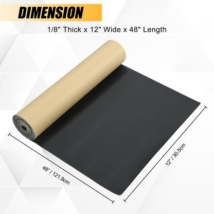 Sponge Neoprene Foam Rubber Sheet with Adhesive, 1/4" T x 12" W x 54" L, 4.5 Sqft for DIY Padding, Gaskets, Weatherproofing, Soundproofing, Vibration Dampening, Sponge Neoprene Foam Rubber Sheet