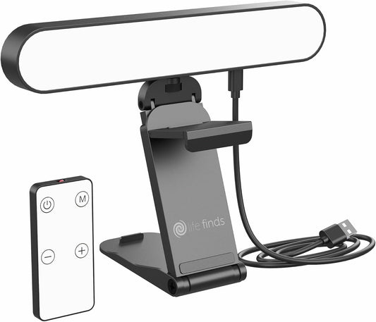 Life Finds Webcam Light for Streaming on Monitor or Laptop, Freestanding Video Conference Lighting, Black, LF-WL1