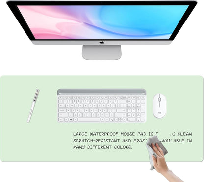 Dry Erase Desk Mat, Waterproof Desk Pad, Erasable Writing White Board for Making Plans, Non-Slip Large Desktop Protector for Office, Home, School 31"x13" (Blue)