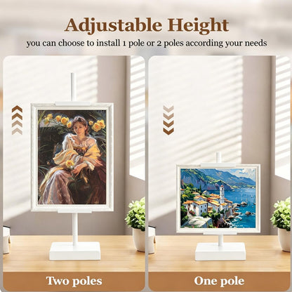 1pcs Adjustable Tabletop Easel Stand for Picture Frames, Picture Easels for Display, Gold Easel, Picture Frame Stand, Adjustable Art Easel.(18inch,Black)