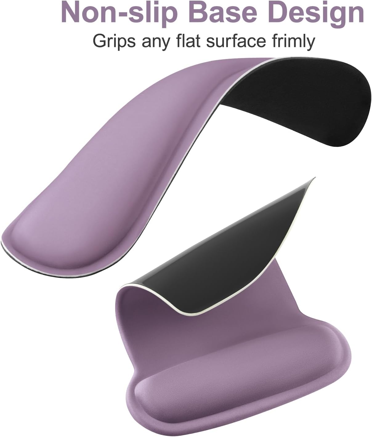 MOSISO Wrist Rest Support for Mouse Pad & Keyboard Set, Ergonomic Mousepad Non-Slip Base Home/Office Pain Relief & Easy Typing Cushion with Neoprene Cloth & Raised Memory Foam, Black