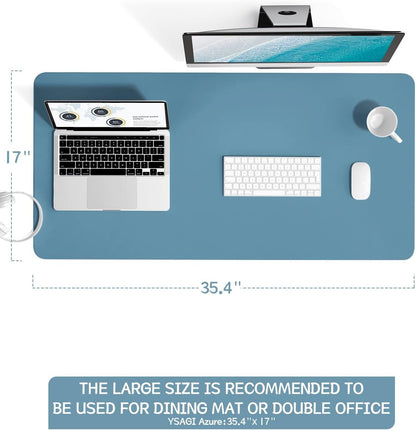 YSAGi Non-Slip Leather Desk Pad, Waterproof Laptop Computer Desk Keyboard Mat, Table Protector Blotter Mat, Large Mouse Pad for Office/Work/Home/Decor(Black, 31.5" x 15.7")