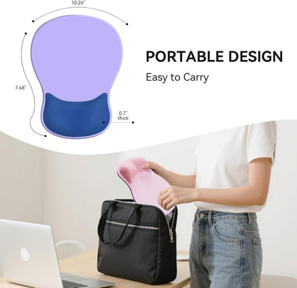 Ergonomic Mouse Pad with Wrist Rest,Cute Gel Mousepad Wrist Support - Small Mini Portable for Travel Mouse Pads for Desk Laptop,Computer,Office & Home Decor (Pink&Light Pink)