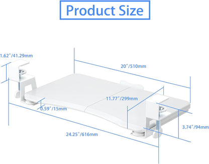 suptek Keyboard Tray Under Desk Pull Out with C Clamp Mount, Computer Keyboard & Mouse Tray, 25.6 (30 Including Clamps) x 11.8 inch Slide-Out Platform Computer Drawer for Typing, Black, DSF1
