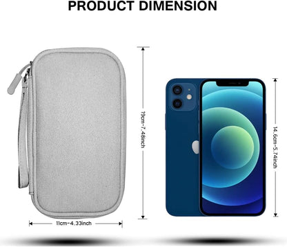 Electronics Organizer Bag Pouch Cable Charger Organizer Travel Shockproof Cord Carrying Case for Earphone Powerbank USB Hard Drive SD Card (Black)