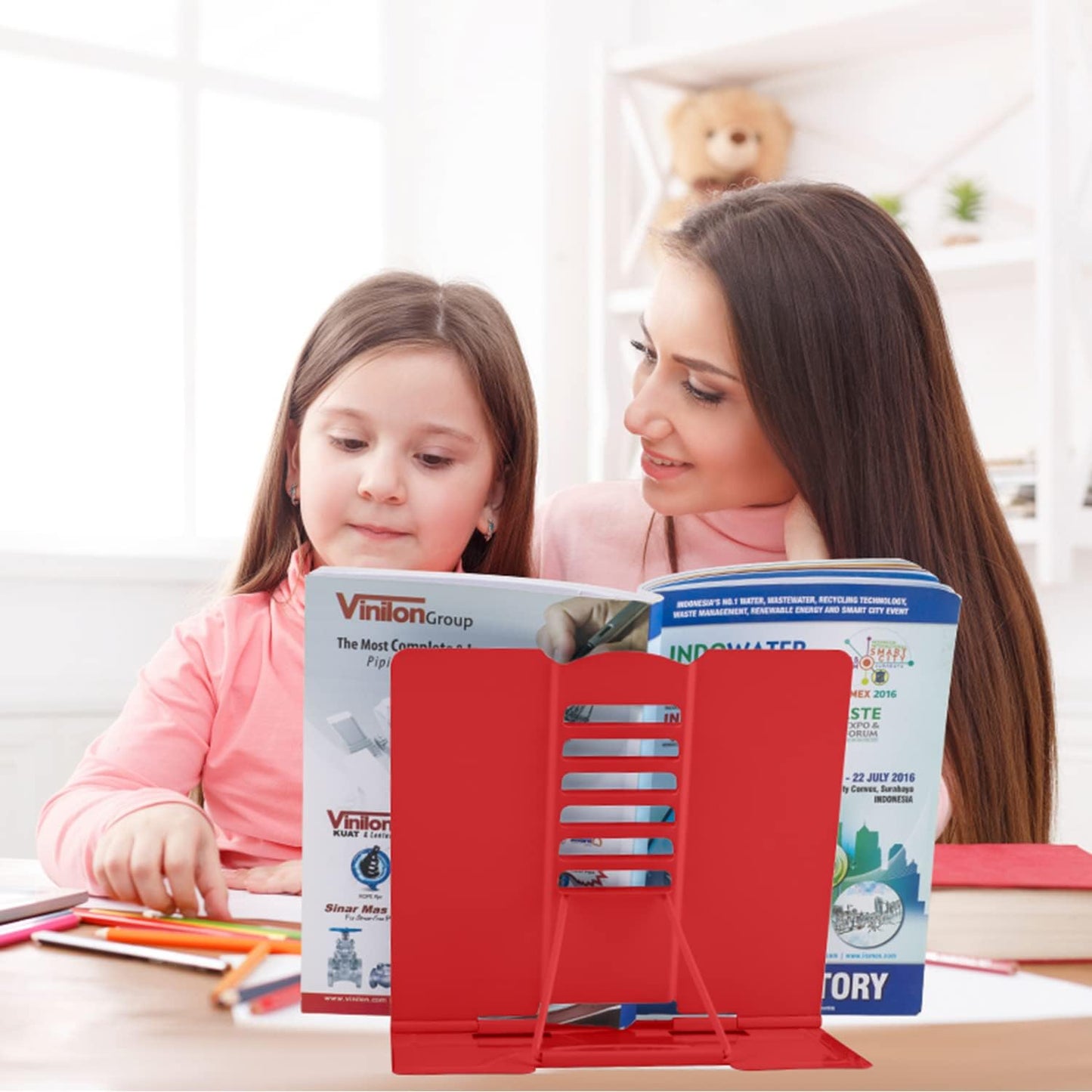 Honagu Book Stand Metal Desk Book Holder, Book Holders for Reading Hands Free, Adjustable Cookbook Documents Holder, Portable Bookstand for Music Books, Textbook, Recipe, Tablet, Ipad (Black)