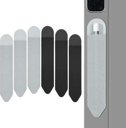 Apple Pencil Holder, 5 Pack Durable Elastic Apple Pencil (1st and 2nd Gen) Case Pocket, Adhesive Sleeve Pouch for iPad 8.3/9.7/10.2/10.5/11/12.9 Inch (Black Black)