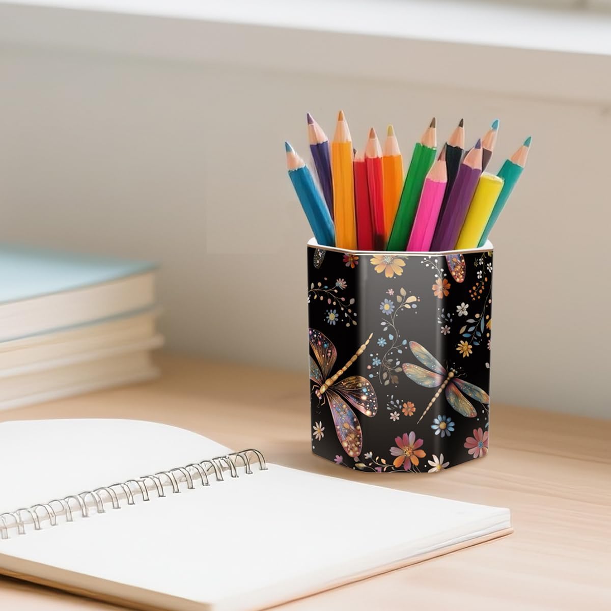 Pen Holder, Pencil Holder for Desk, Marble Desk Organizer Cute, Durable Ceramic Pencil Cup, Decorative Makeup Brush Holder Cup, Stationery Holder for Office, Home, Gray Marble