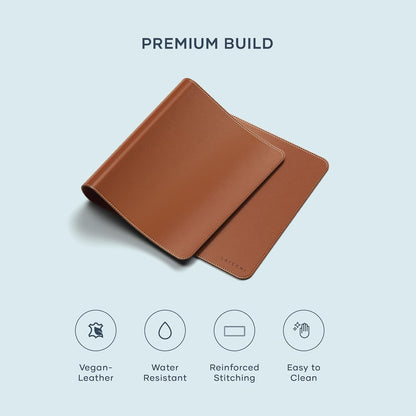 Satechi Vegan Leather Desk Mat, Large Mouse Pad Scratch and Water Resistant, Easy to Clean, Desk Pad for Office and Home, 26.8” x 12.4” x 0.1” - Black