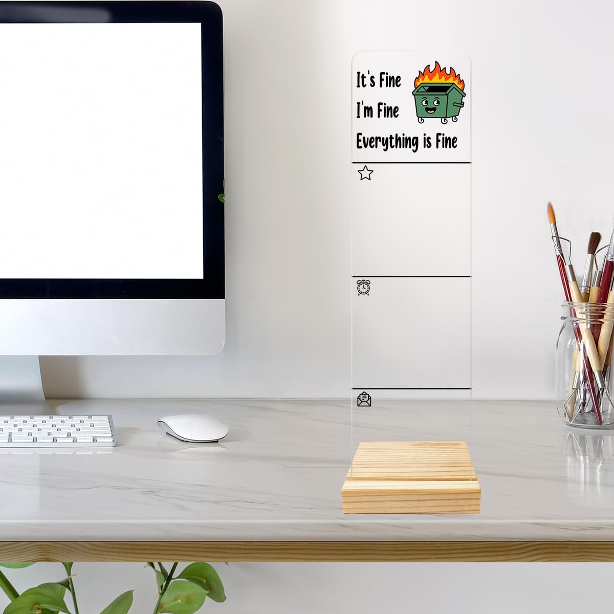 Monitor Memo Board Computer Monitor Memo Board Acrylic for Computer Monitors No Screen Damage Office Desk Accessories with Removable Design 12.6X 3.15 x 0.2 inches