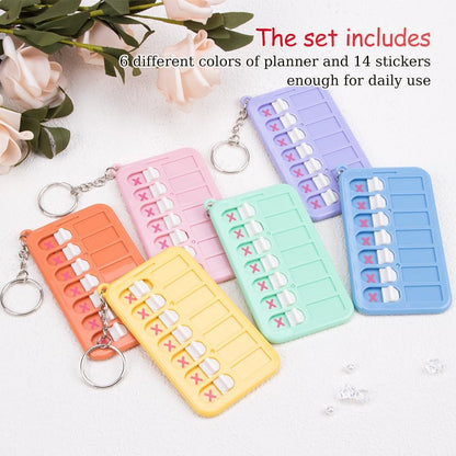 ZORZA 6Pcs Portable Chore Planner Key Chains & Behavior Tracker Creative DIY Task Board with Checklist Memo Board Schedule Key Rings & List Cards Stickers for Efficient Daily Habit Planning