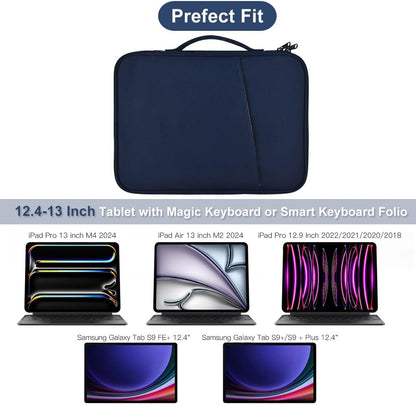12-12.9 Inch Tablet Sleeve Bag for 12.4" Samsung Galaxy Tab S10+ S9+ Plus/S8+/S7+ Plus/S7 FE,13" iPad Air M4 M3 M2/iPad Pro M5 M4/Pro 12.9"/Microsoft Surface Go 2 12.4"/Pro 11 10 Carrying Case-Black