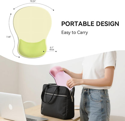 Ergonomic Mouse Pad with Wrist Rest,Cute Gel Mousepad Wrist Support - Small Mini Portable for Travel Mouse Pads for Desk Laptop,Computer,Office & Home Decor (Pink&Light Pink)