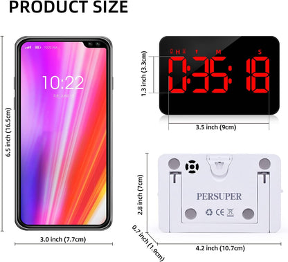 PERSUPER Kitchen Digital Timer, Count Down Up, Rechargeable, Vibration Mode Adjustable Volume and Brightness LED Display, Time Management Cook, Desk, Kids Adults Study Teaching, Kitchen Gadgets RGB