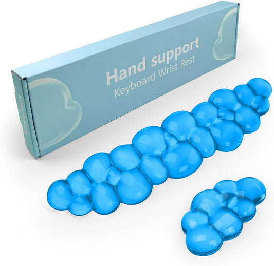 Gel Cloud Keyboard and Mouse Wrist Rest, Cute Wrist Support and Arm Support Keyboard Rest for Keyboard and Mouse Typing Pain Relief，Suitable for Office/Computer/Laptop/Gaming（White）