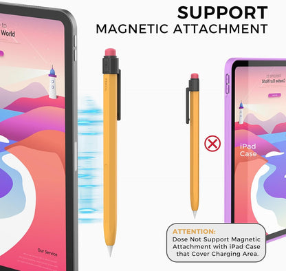 TRONWIN iPencil Case Sleeve Silicone Protective Cover Perfect Grip Skin Classic Design with Sturdy Clip Compatible with Apple Pencil 2nd Generation (Classic)