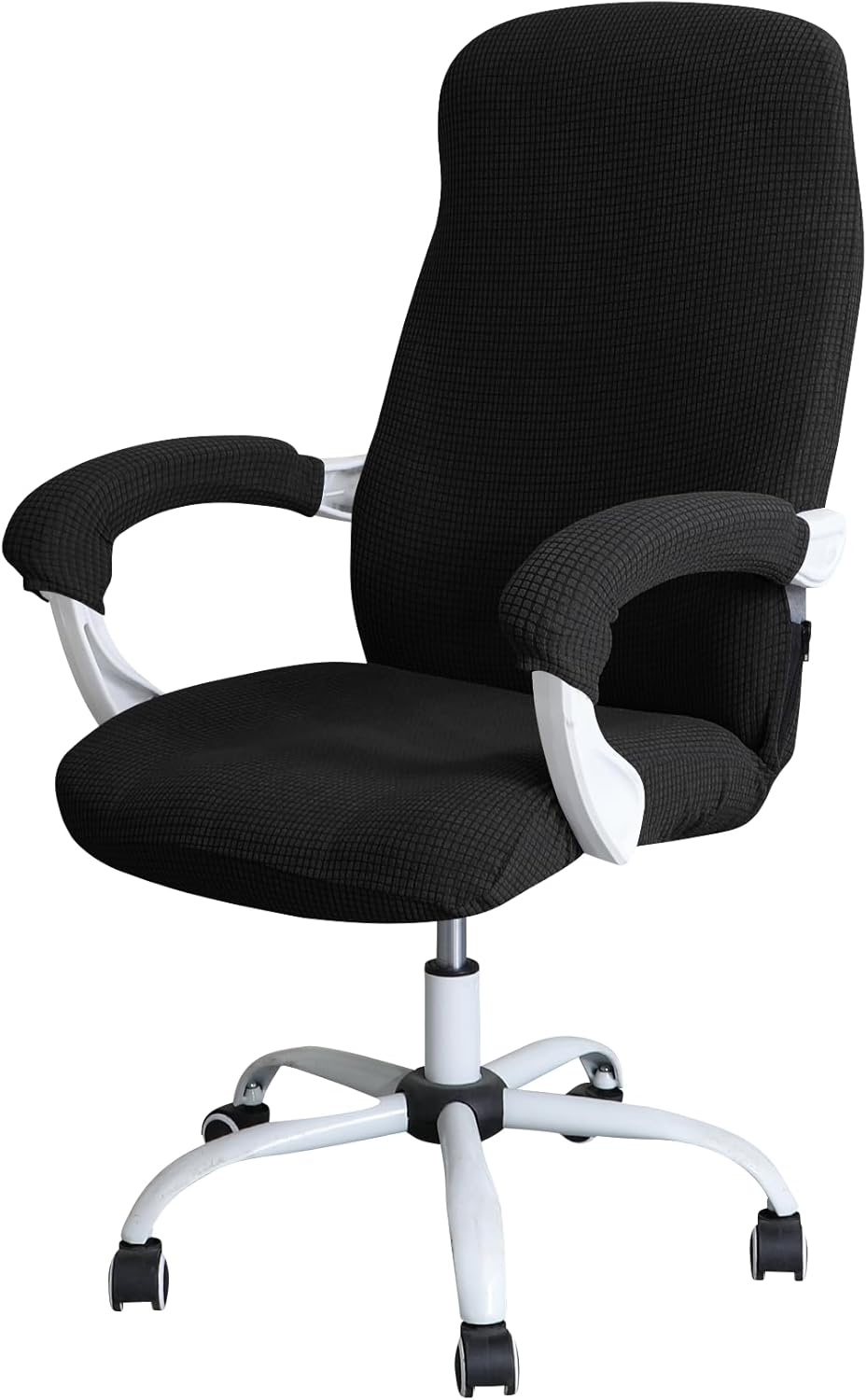 FORCHEER Office Chair Armrest Covers 12-15 Inch Velvet Elastic Black Arm Rest Covers for Desk Computer Chairs Washable