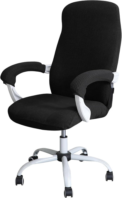 FORCHEER Office Chair Armrest Covers 12-15 Inch Velvet Elastic Black Arm Rest Covers for Desk Computer Chairs Washable