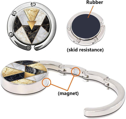 Foldable Purse Hook for Table, Purse Hanger for Table, Desk Bag Hook, Desk Purse Hook, Purse Holder for Table - Compact Portable Multi-Use Design, Aluminum Alloy Handbag Hanger, 3 Pcs (Style A)