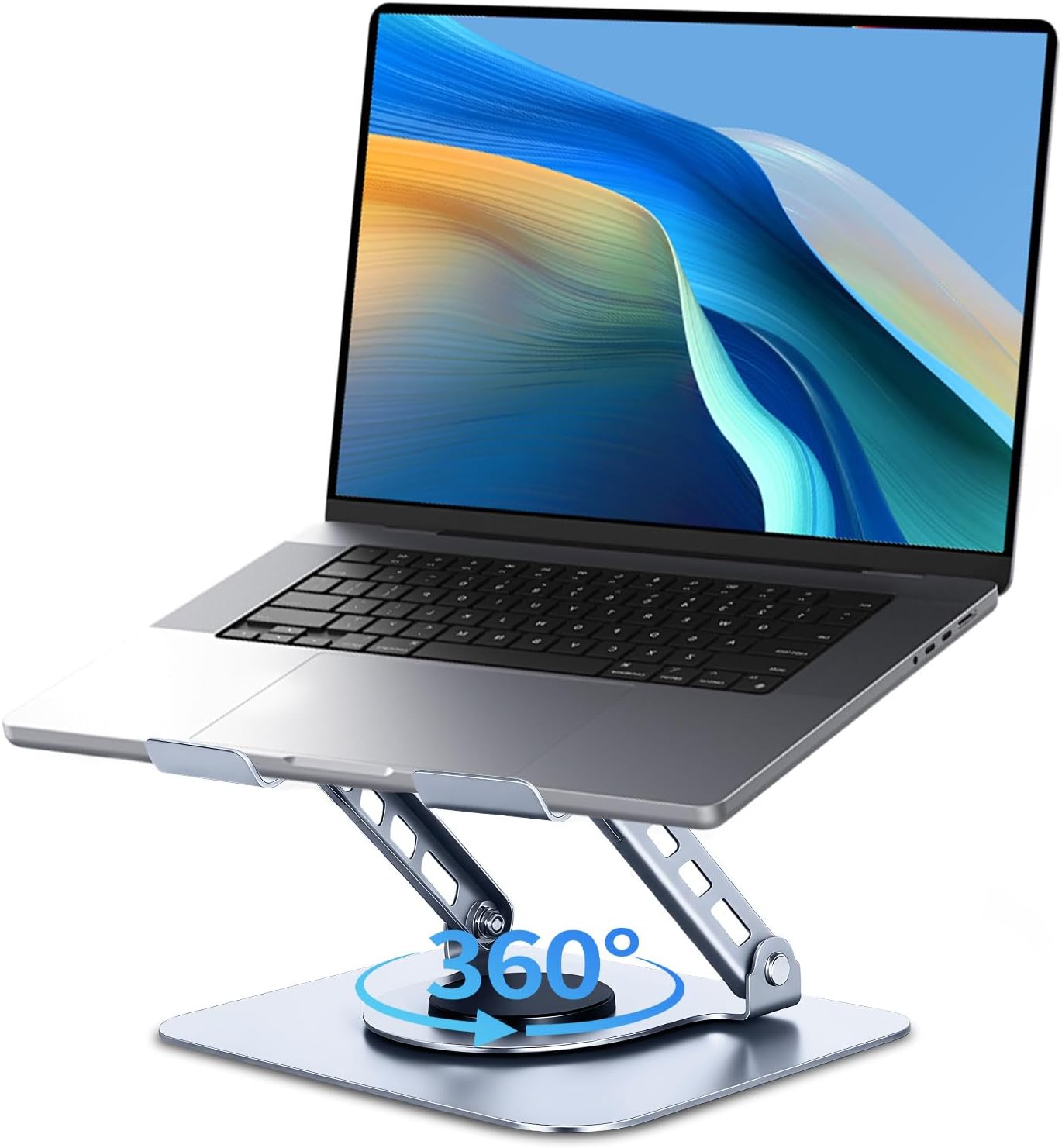 Leeboom Laptop Stand for Desk, Ergonomic Adjustable Aluminum Foldable Portable Computer Stand, Lecterns & Podiums, Fits 10-15.6" MacBook Air Pro HP Lenovo Dell Laptops & Tablets(Silver)